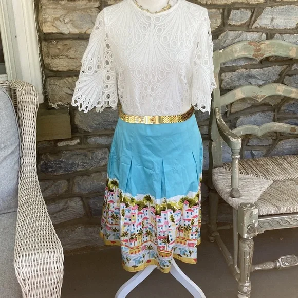 Talbots Santorini Print Skirt NWT Size 4 - Picture 8 of 16